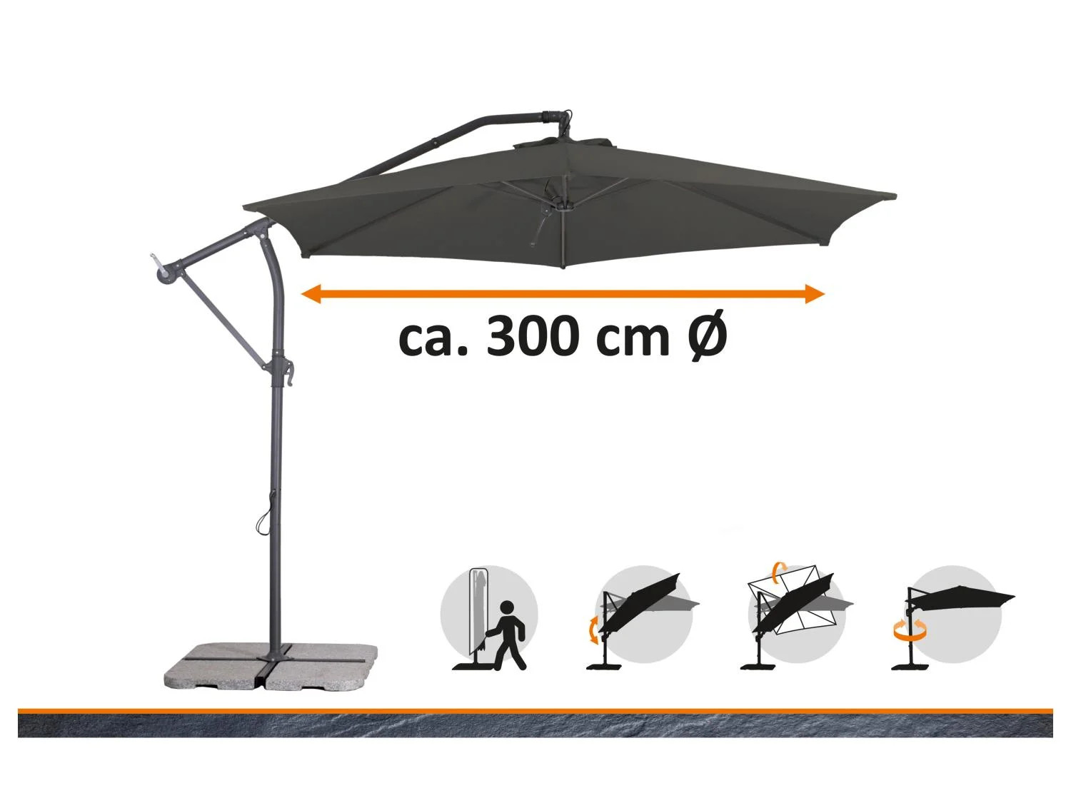 SCHNEIDER | Sonnenschirm \u00bbPalmera 300\u00ab, inkl. Schutzh\u00fclle - Lidl | Lidl DE