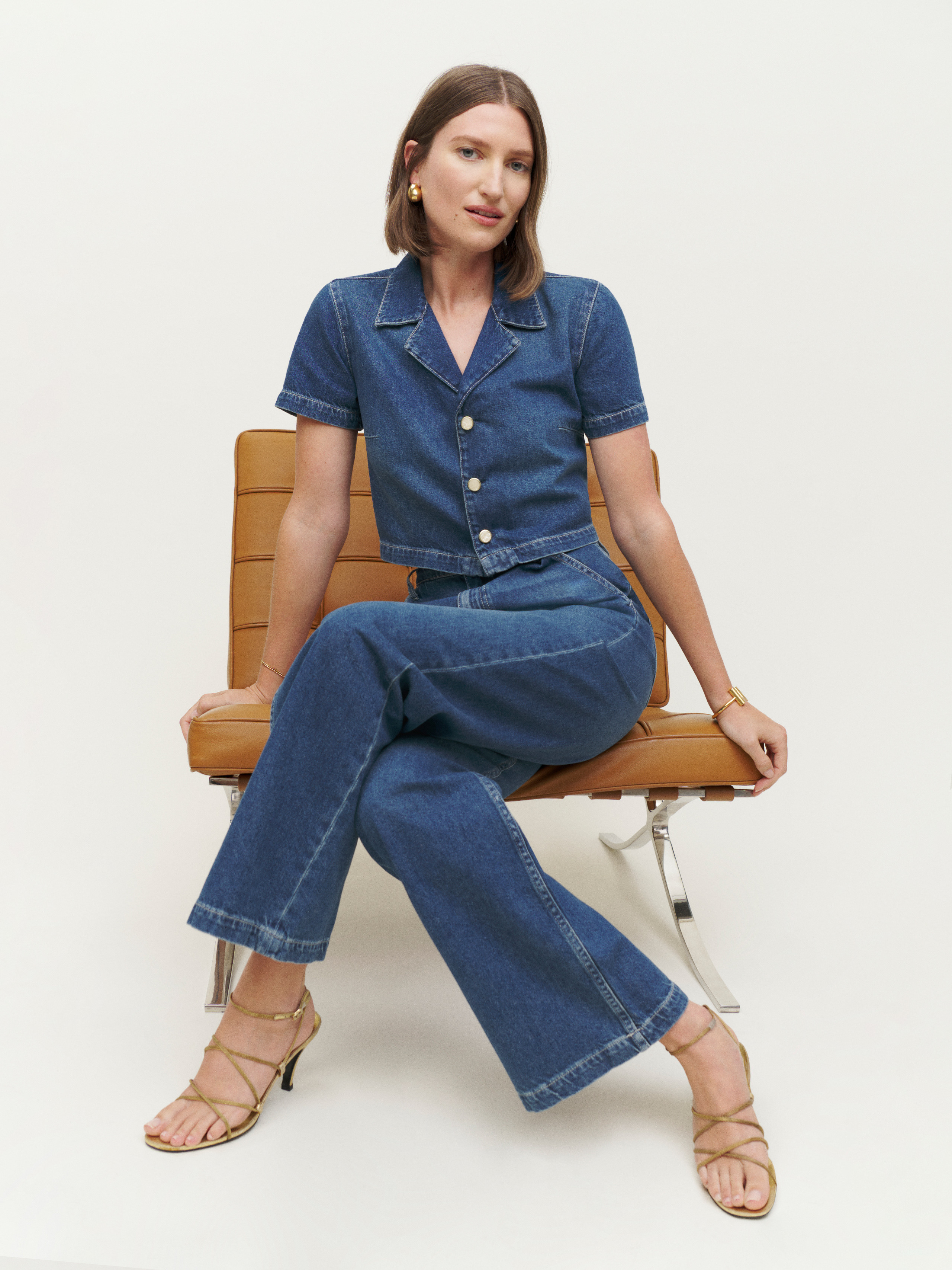 Nava Denim Two Piece Set | Reformation (Global)