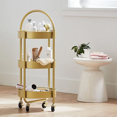 Gold Round Storage Cart | Pottery Barn Teen | Pottery Barn Teen