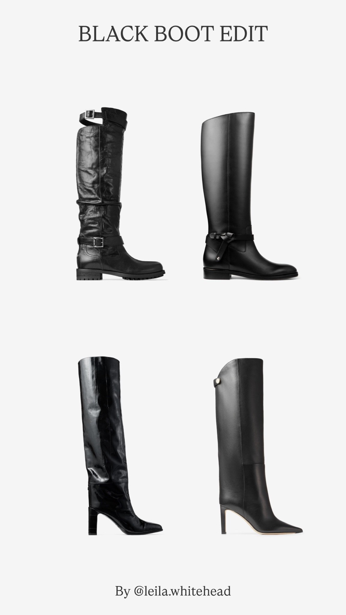 A good pair of leather knee high boots will always be an excellent investment - stick to a flat riding style for a more casual look and choose a heeled version to elevate a skirt or dress with tights for the winter.

These are a great wardrobe investment you will wear year after year 🖤 #jimmychoo #bootseason

#LTKautumn #LTKshoes #LTKluxury