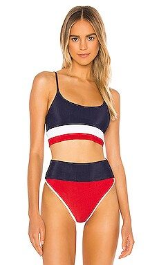 BEACH RIOT Eva Bikini Top in Red, White & Blue from Revolve.com | Revolve Clothing (Global)