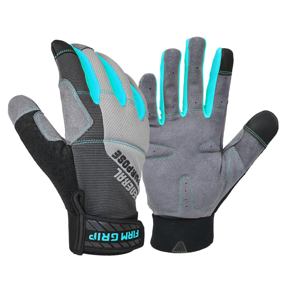 FIRM GRIP General Purpose Women's Medium Gray Synthetic Leather Glove | The Home Depot