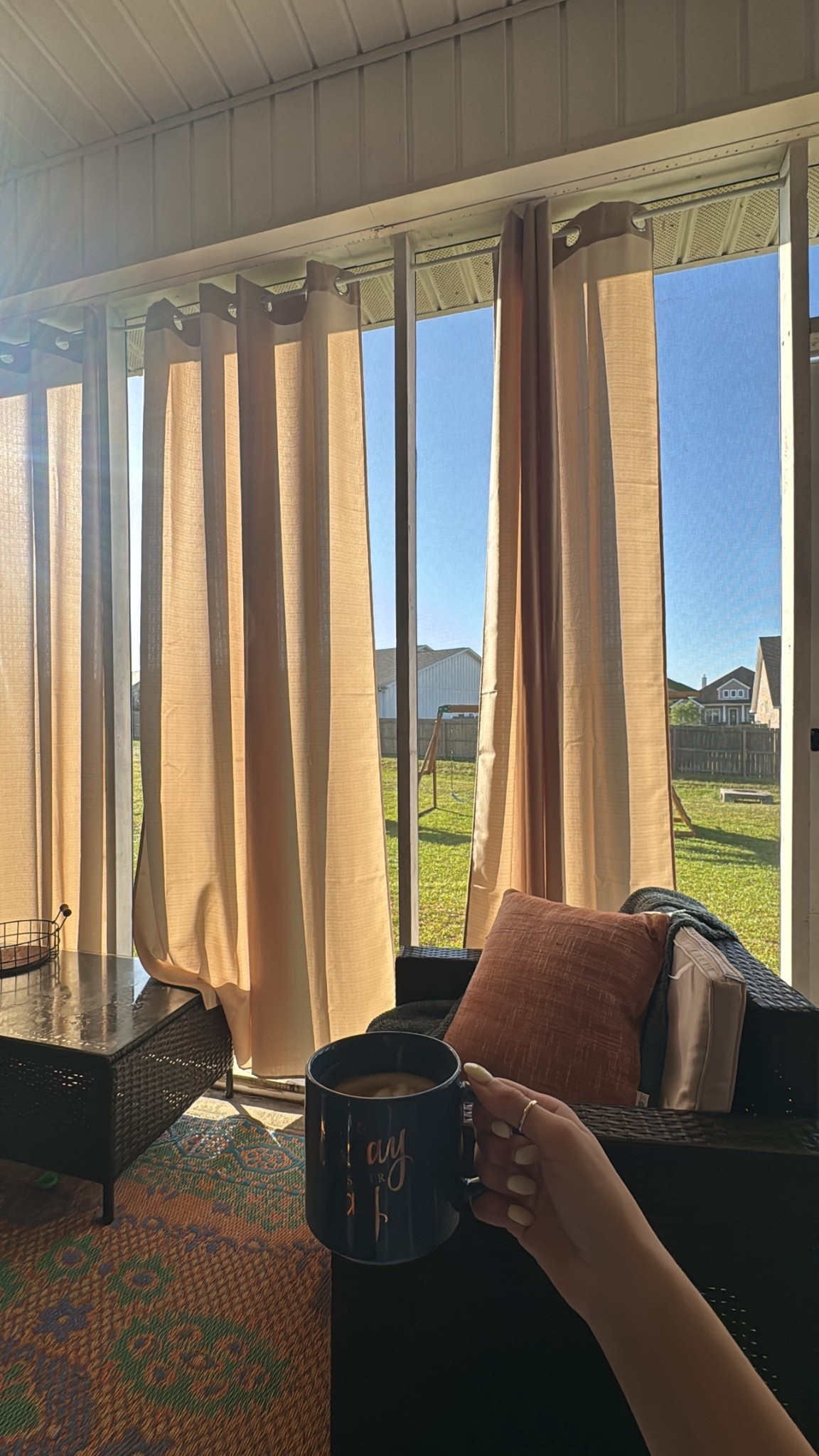 Spring back porch refresh! Waterproof curtains, outdoor rug, patio furniture 

#LTKdayinmylife #LTKSeasonal #LTKHome
