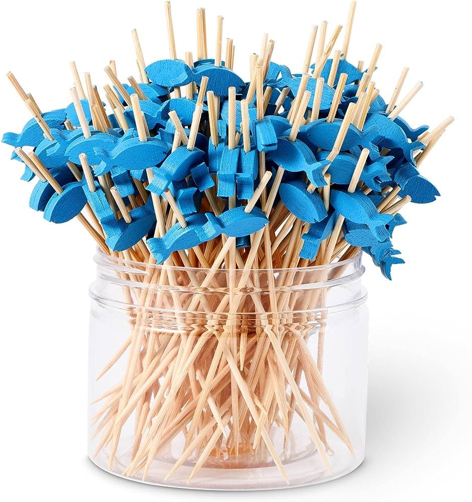 200 Pcs Cocktail Picks Long Cocktail Toothpicks Bamboo Toothpicks for Appetizers Fruits Food Skew... | Amazon (US)