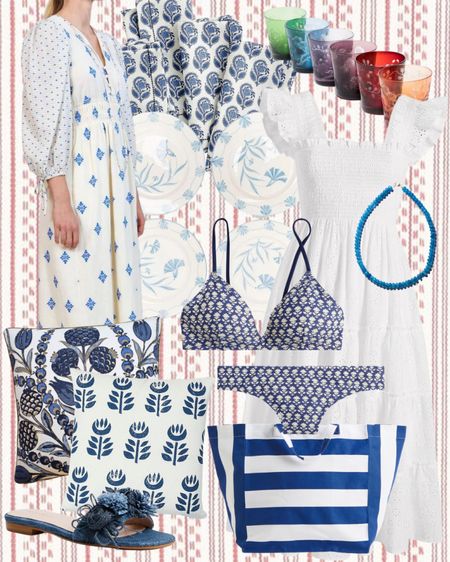 Currently in cart!
Nap dress; white eyelet dress; block print napkins; jcrew; blue throw pillow; beach bag; bikini; colored glasses; candy necklace; blue and white dinnerware; slide sandals; blue and white home; tablescape Tuesday; new arrivals

#LTKhome #LTKswim #LTKFind