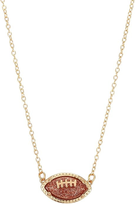 Football Necklace for Women Sports Game Day Necklace Sports Fan Necklaces Accessories | Amazon (US)