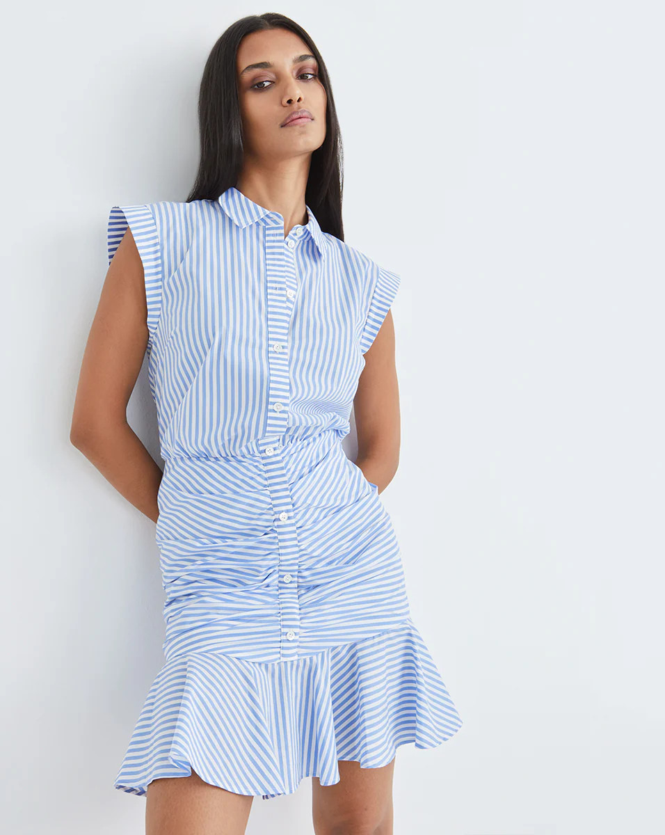 Bell Bottom Ruched Shirt Dress | Veronica Beard