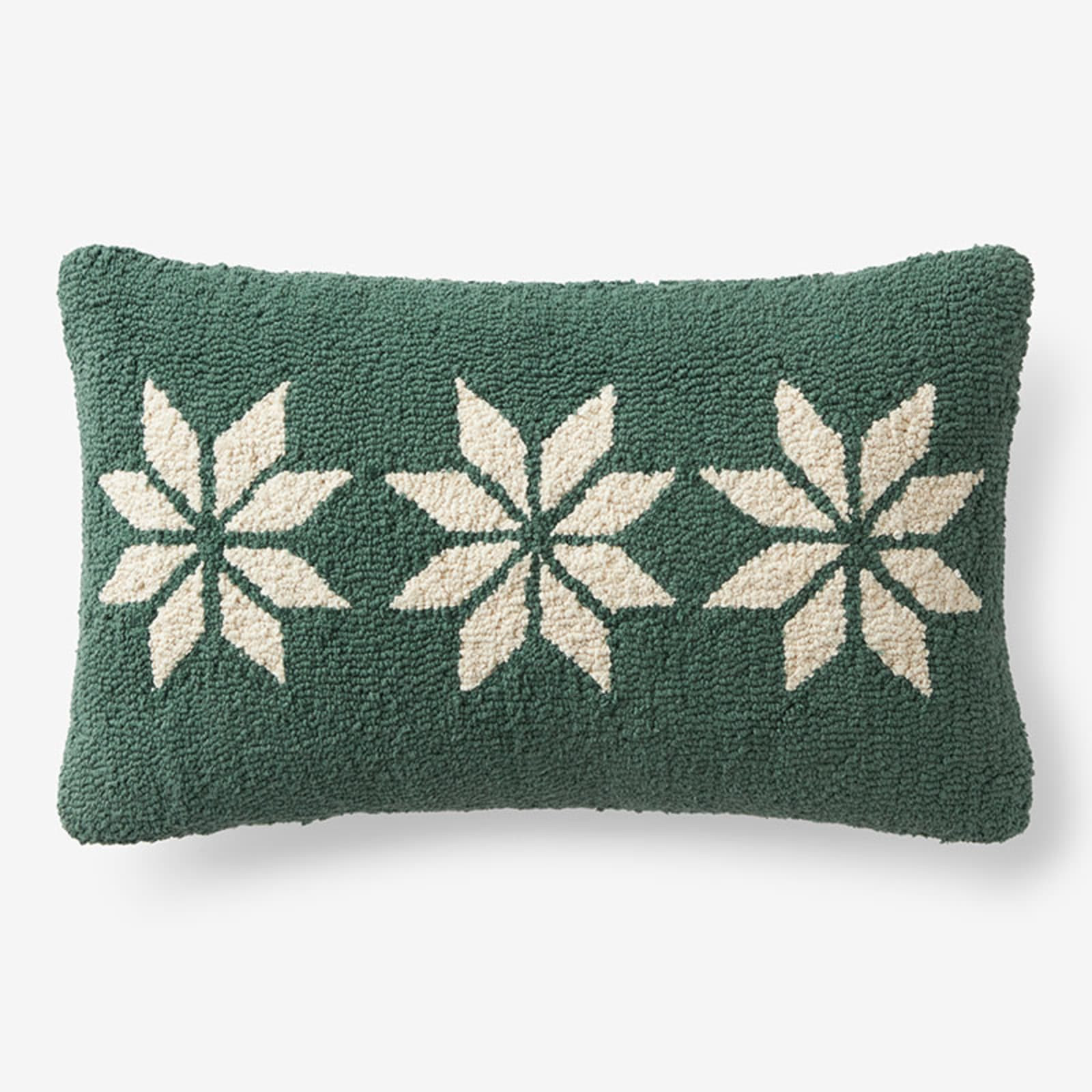 Hand-Hooked Pillow Covers - Snowflakes, 12 x 21 | The Company Store