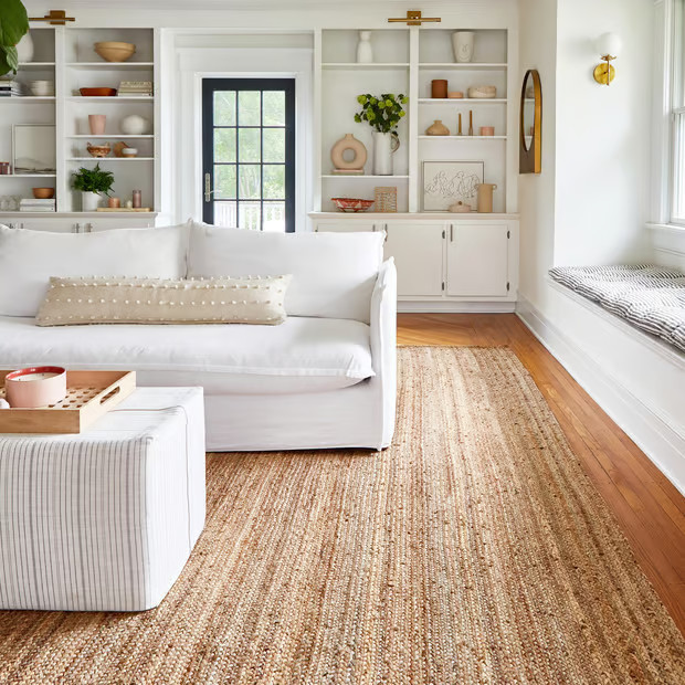 Natural Jute Braided 9' x 12' Area Rug | Rugs USA