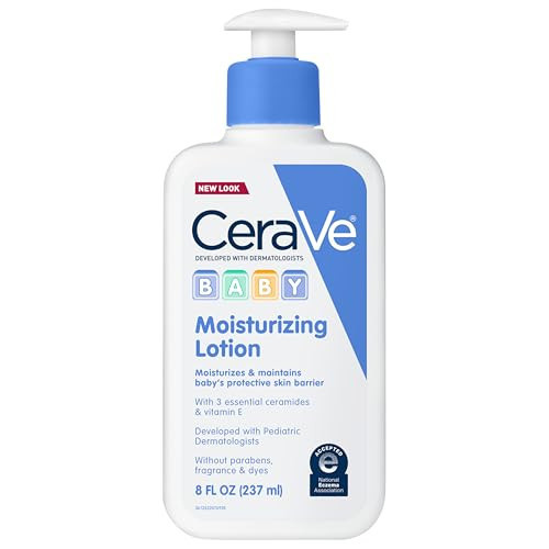 CeraVe Baby Lotion, Gentle Baby Skin Care with Ceramides, Niacinamide & Vitamin E, Fragrance, Paraben, Dye & Phthalates Free, Lightweight Moisturizer, 8 Ounce, Packaging May Vary | Amazon (US)