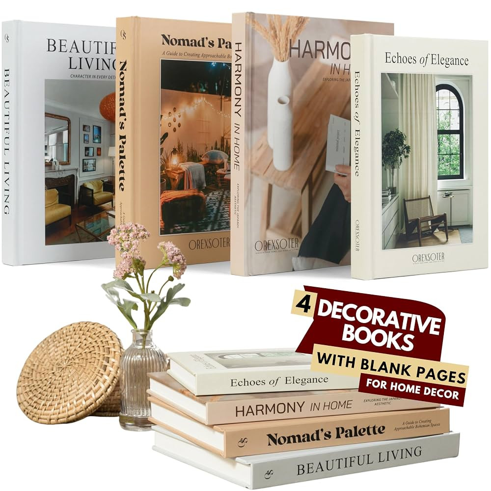 Decorative Books for Home Decor with Blank Pages Aesthetic Faux Coffee Table Books for Bookshelf ... | Amazon (US)