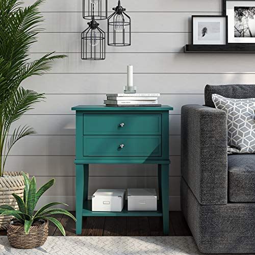 Ameriwood Home Franklin Accent 2 Drawers, Emerald Table, Green, Large | Amazon (US)