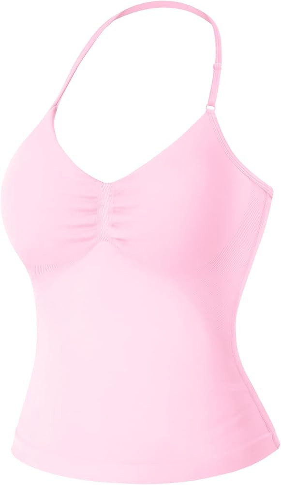 VOYJOY Impact Longline Strappy Top Workout Tank Tops for Women Impact Gym Sports Bra Camis | Amazon (US)