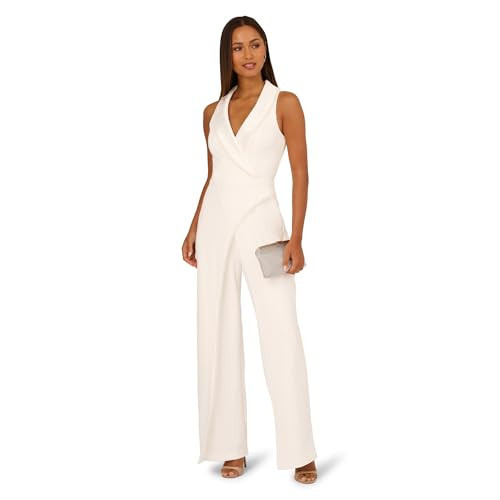 ADRIANNA PAPELL PEARL CREPE JUMPSUIT IVORY 8 | Amazon (US)