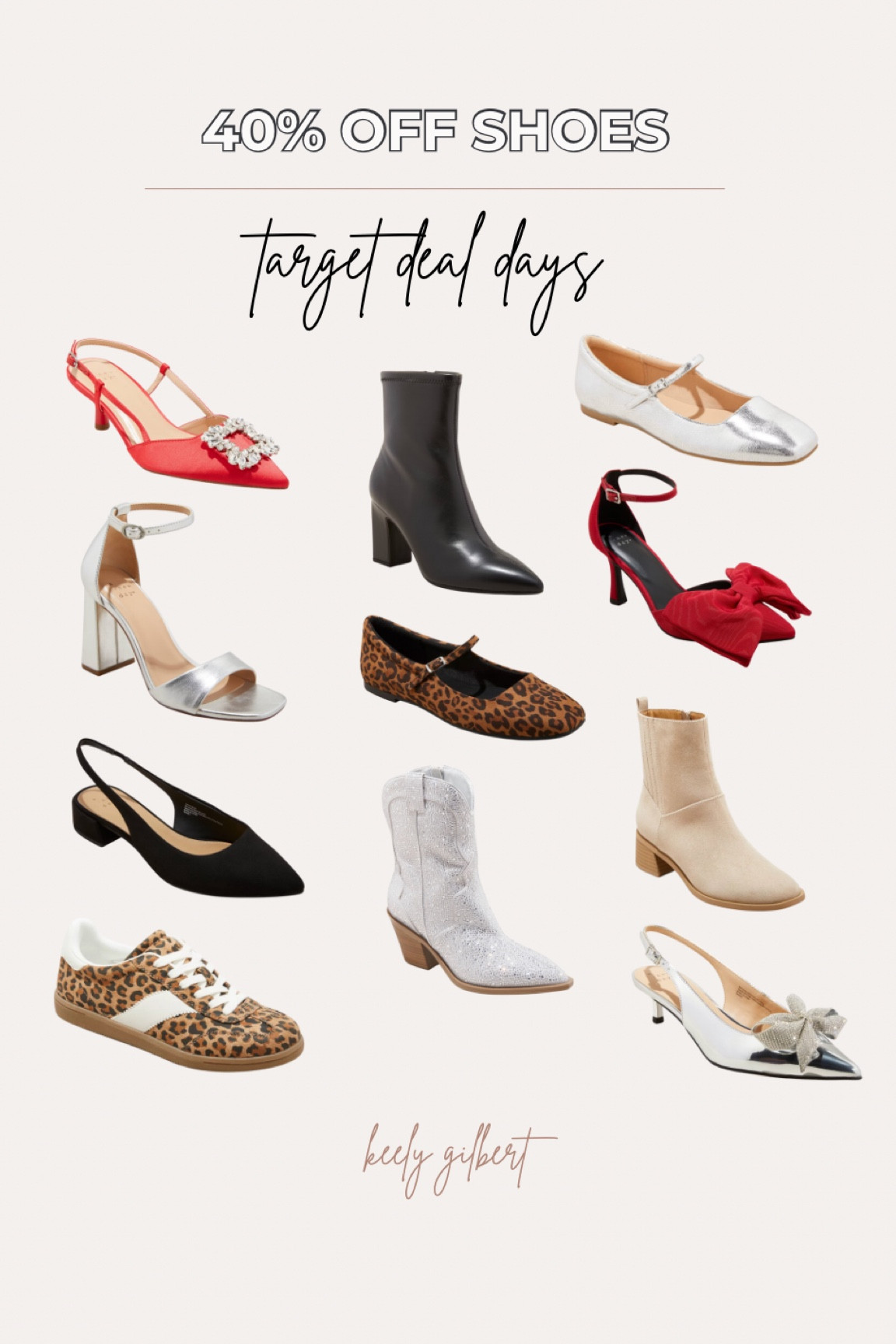 Today only 40% off shoes at target! 
Holiday shoes, winter shoes, trendy shoes 

#LTKCyberWeek #LTKSaleAlert #LTKFindsUnder50