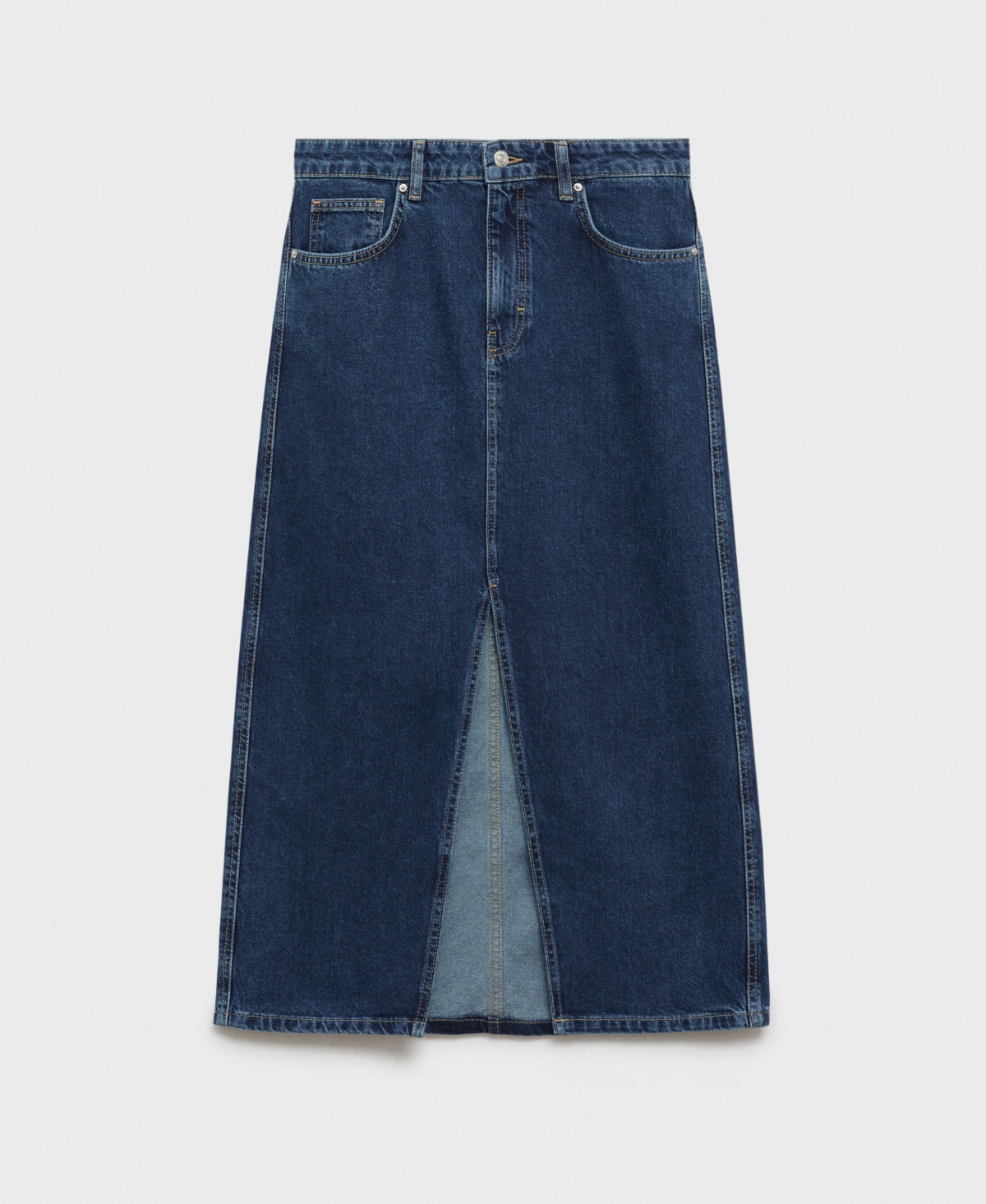 Mango Women's Denim Midi-Skirt - Dark Blue | Macy's