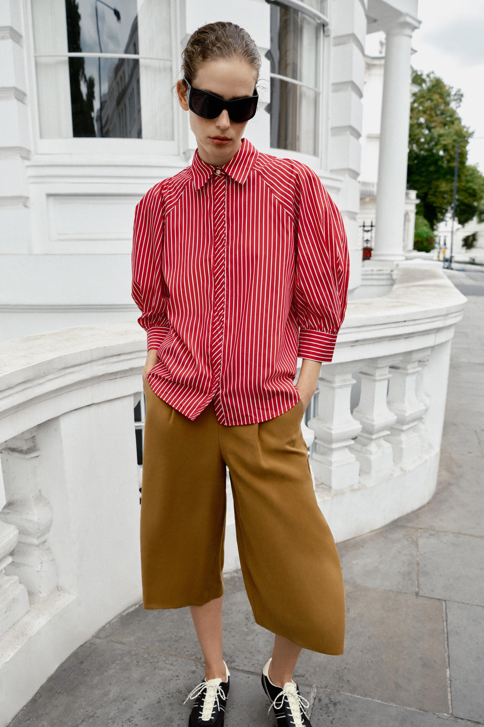 STRIPED PUFF SLEEVE SHIRT | Zara US