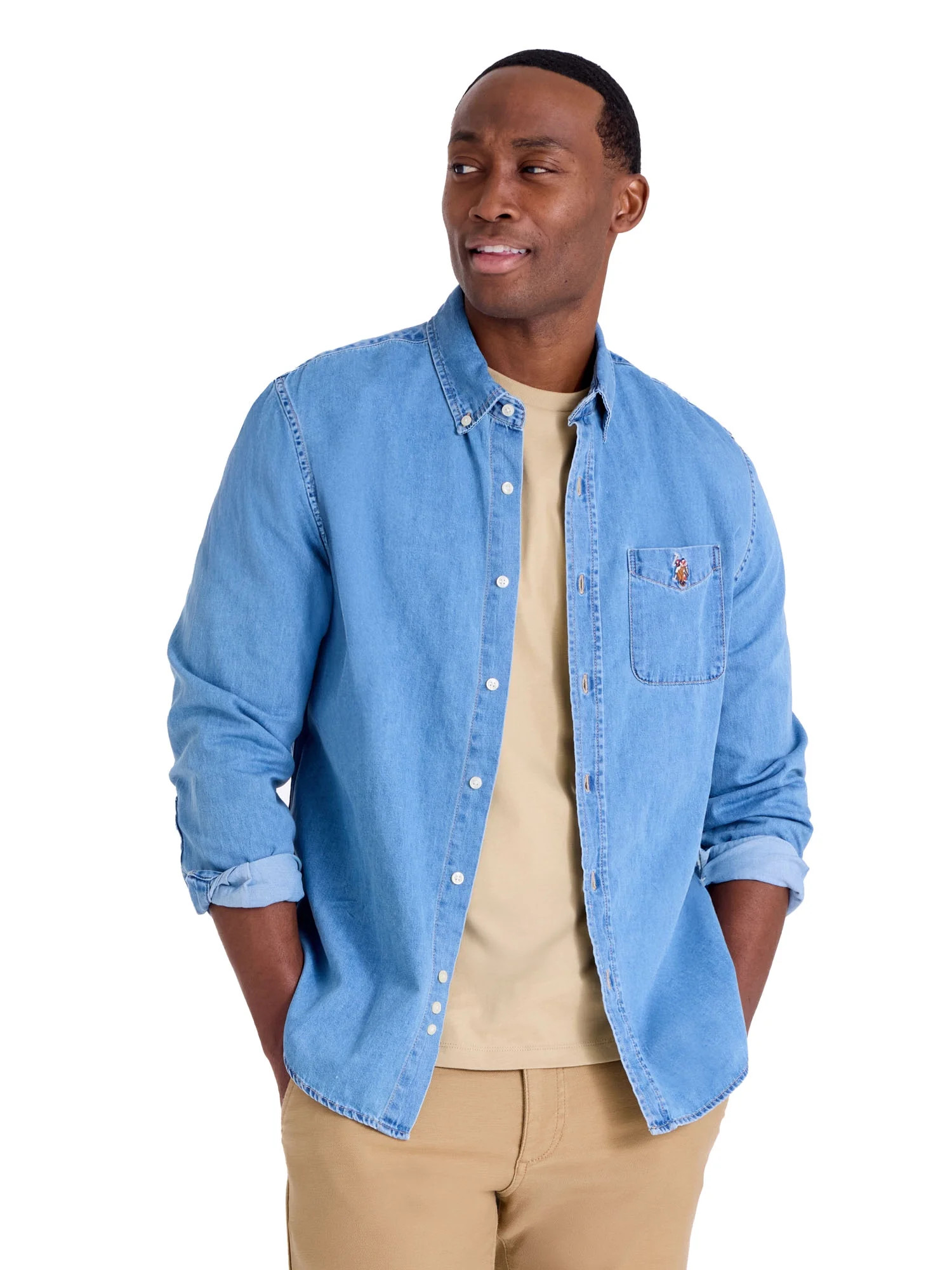 U.S. Polo Assn. Men's Denim Shirt | Walmart (US)