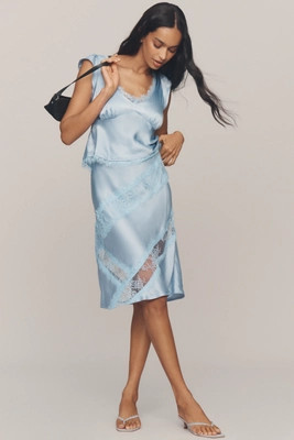 By Anthropologie Lace Panel Slip Skirt | Anthropologie (US)