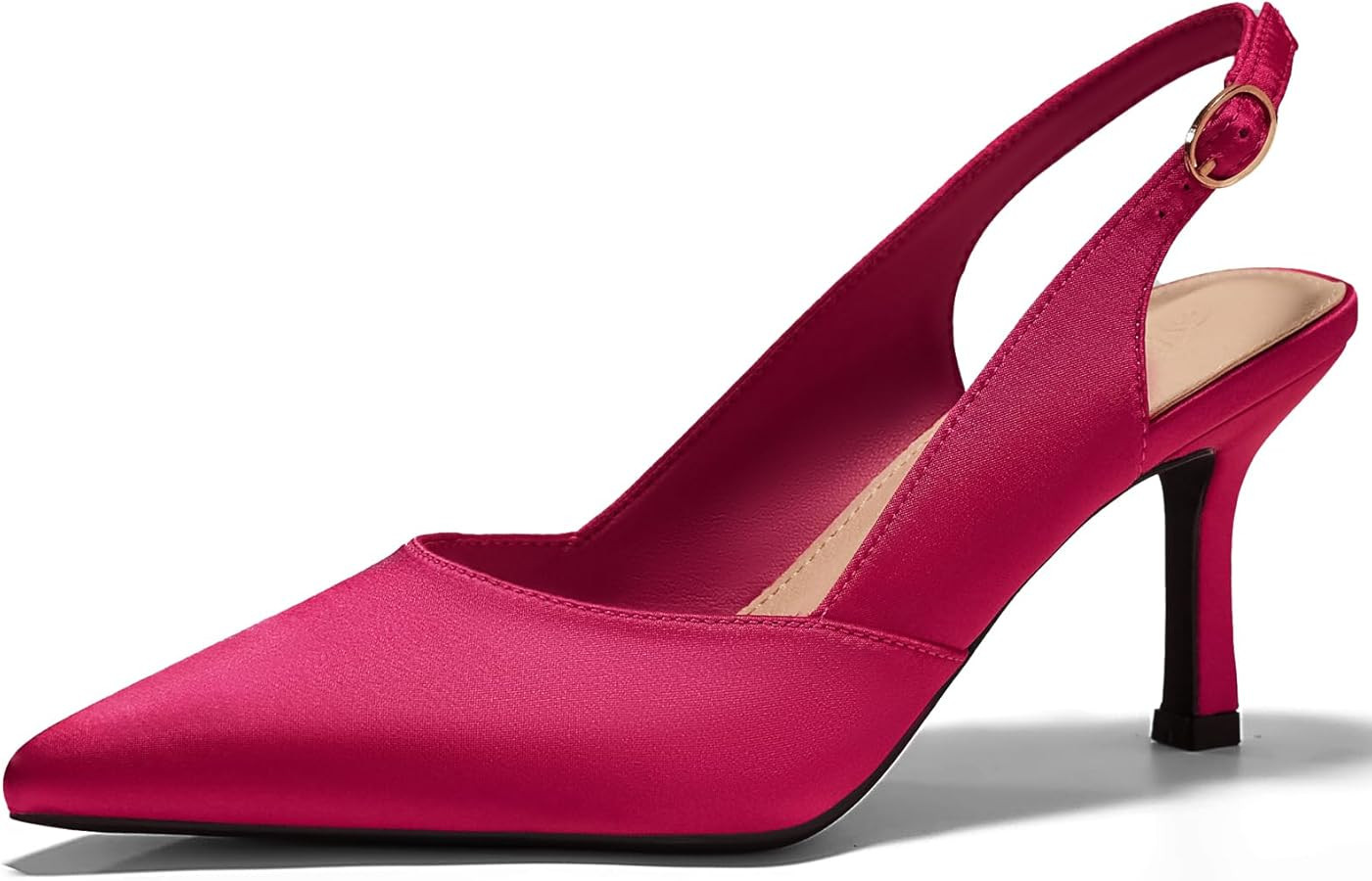 Women's Slingback Kitten Heels Closed Pointed Toe Pumps Wedding Party Dress Shoes | Amazon (US)