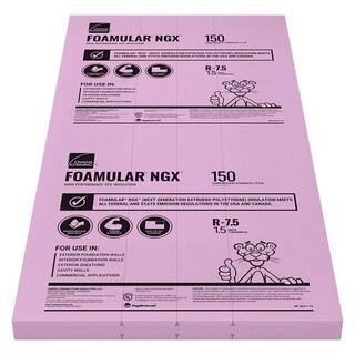 Owens Corning FOAMULAR NGX F-150 1.5 in. x 4 ft. x 8 ft. SSE R-7.5 XPS Rigid Foam Board Insulatio... | The Home Depot
