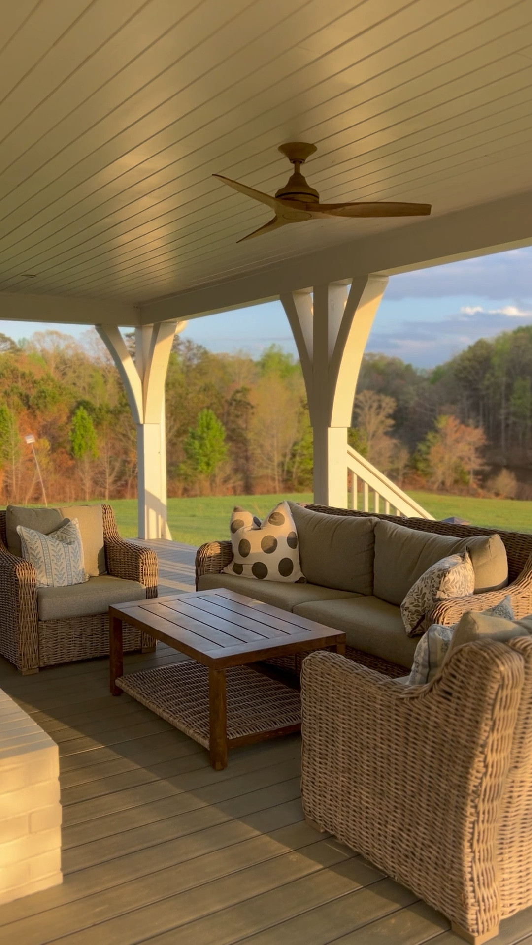 spring evenings on the back porch! love this wicker patio set so much. we have had it for over a year and the quality is amazing. #LTKStyleTip 

#LTKHome #LTKSeasonal