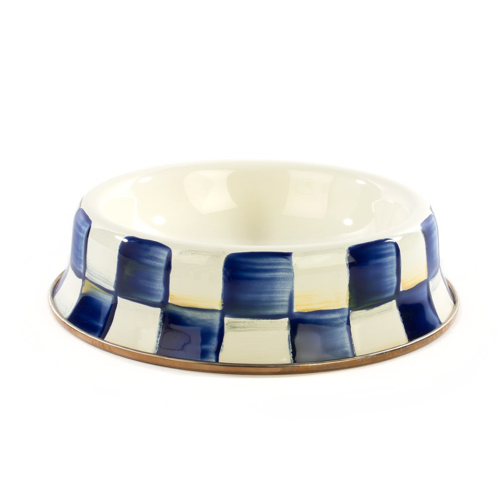 Royal Check Small Pet Dish | MacKenzie-Childs