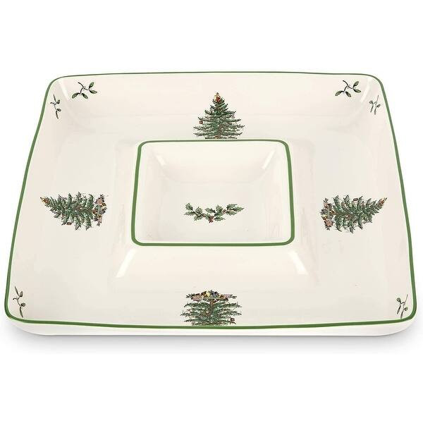 Spode Christmas Tree Square Chip and Dip - 12.5" x 12.5" x " | Bed Bath & Beyond