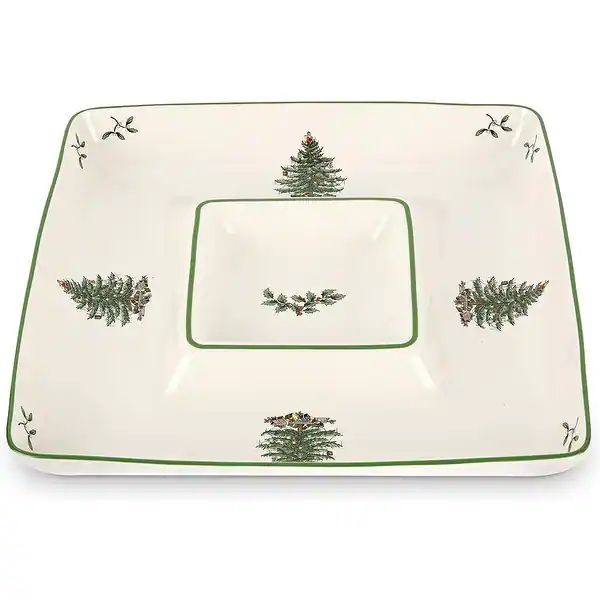 Spode Christmas Tree Square Chip and Dip - 12.5" x 12.5" x " | Bed Bath & Beyond