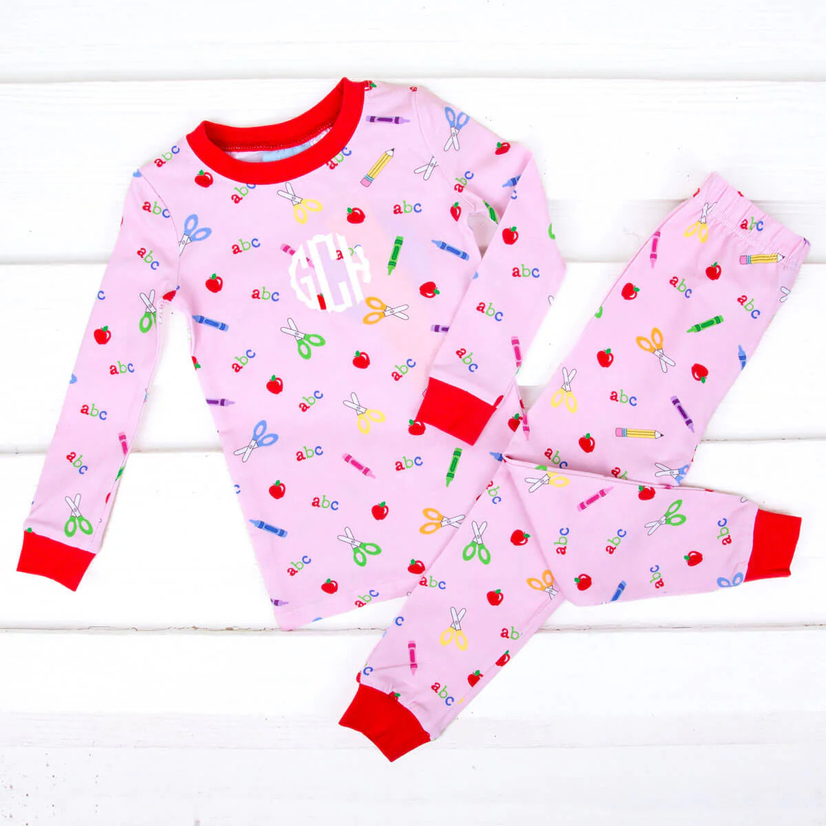 Pink Apple Print Pajamas | Classic Whimsy