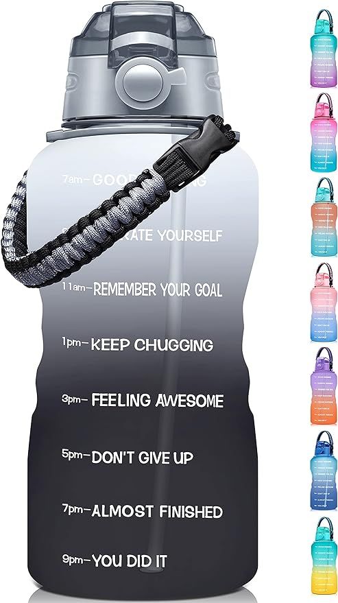 Fidus Large 1 Gallon Motivational Water Bottle with Paracord Handle & Removable Straw - BPA Free ... | Amazon (US)