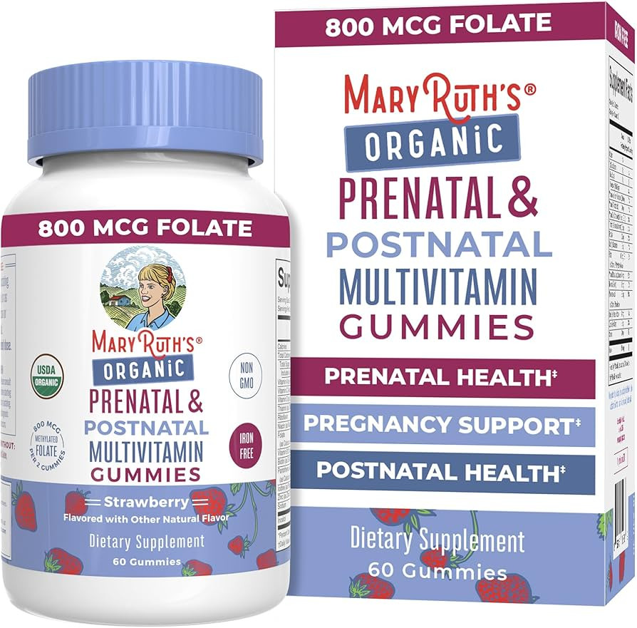 MaryRuth Organics Prenatal Vitamins for Women | USDA Organic Prenatal Gummies | Postnatal Vitamin... | Amazon (US)