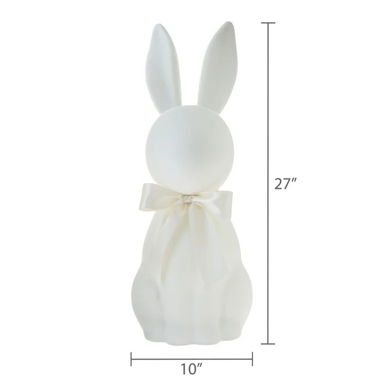 Flocked Bunny Tabletop Decoration, Ivory, 27", Easter by Way To Celebrate | Walmart (US)