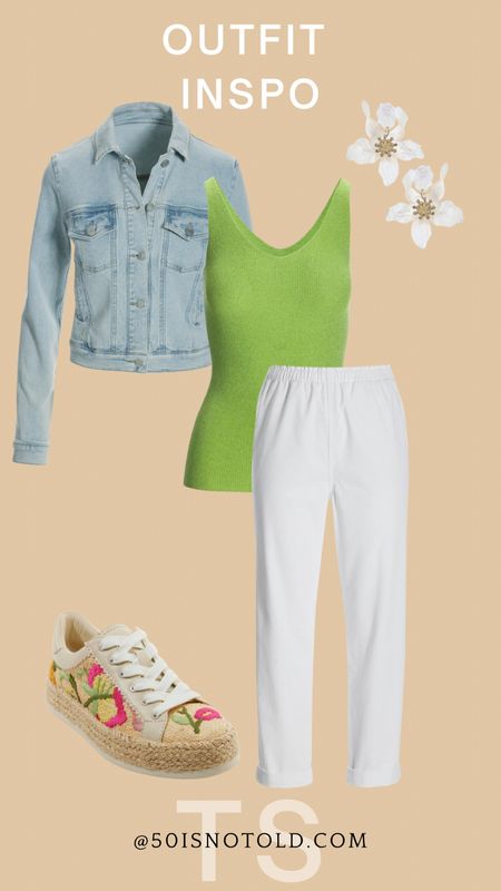 Easy summer outfit idea! Love these pull on white pants and fun sneakers. 

#LTKWorkwear #LTKStyleTip #LTKTravel