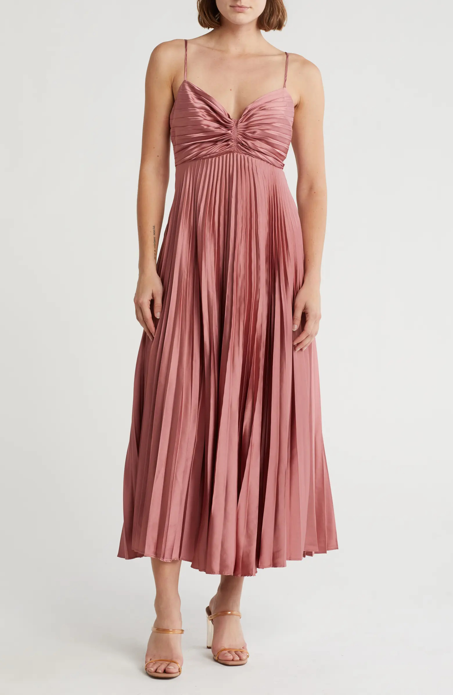 Empire Waist Pleated Midi Dress | Nordstrom Rack