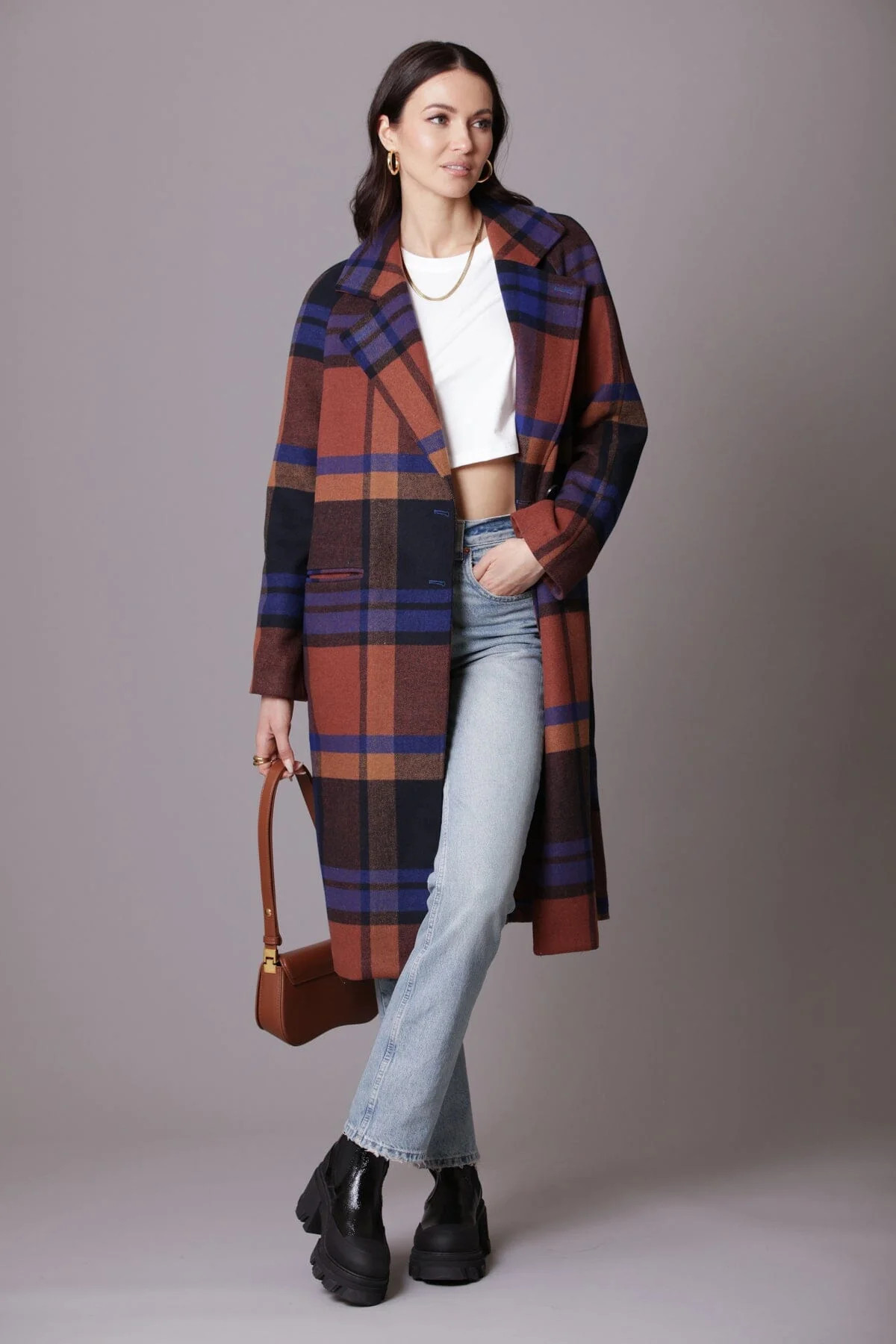 Double-Face Plaid Relaxed Walker Coat | Avec Les Files