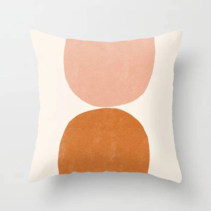 Terracotta Mid Century Modern Abstract Throw Pillow | Society6