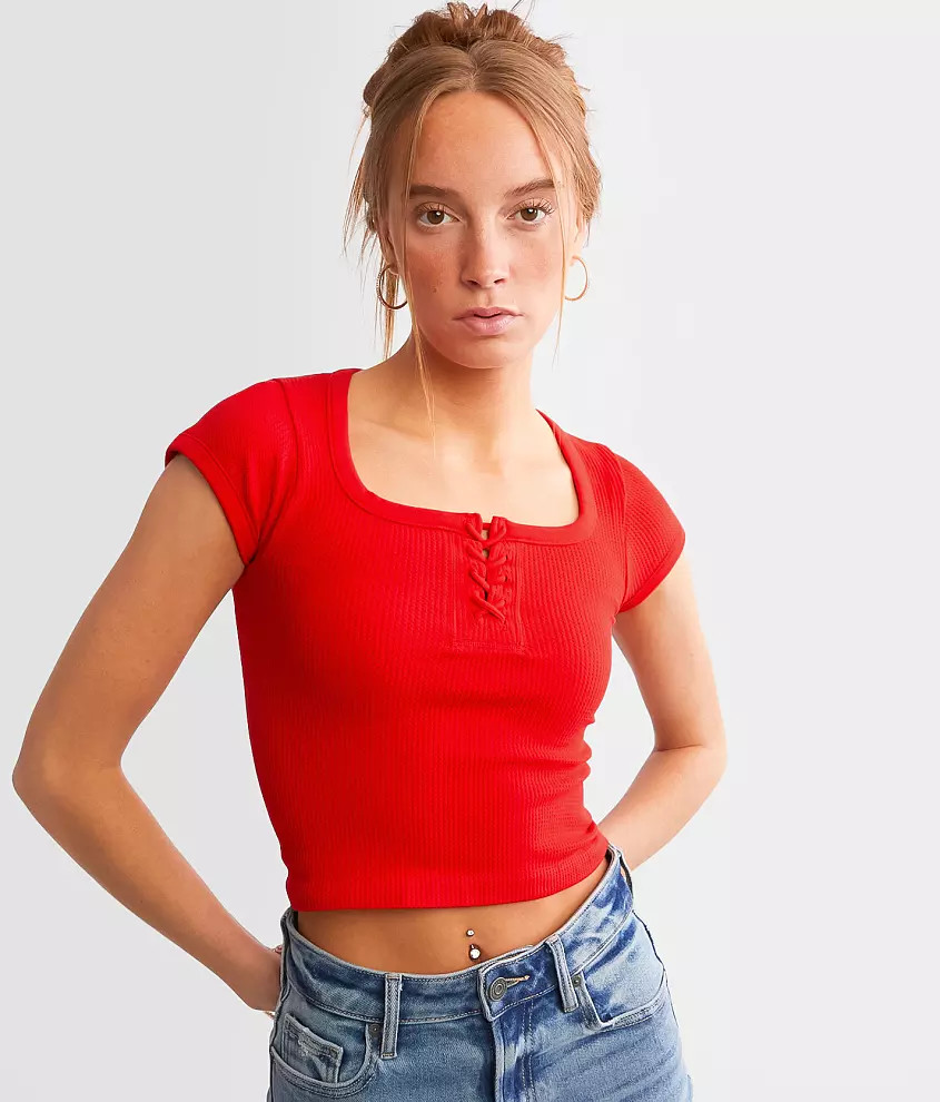 Seamless Lace-Up Top | Buckle