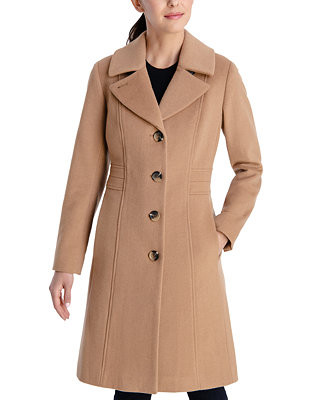 Anne Klein Women's Petite Single-Breasted Walker Coat, Created for Macy's & Reviews - Coats & Jac... | Macys (US)