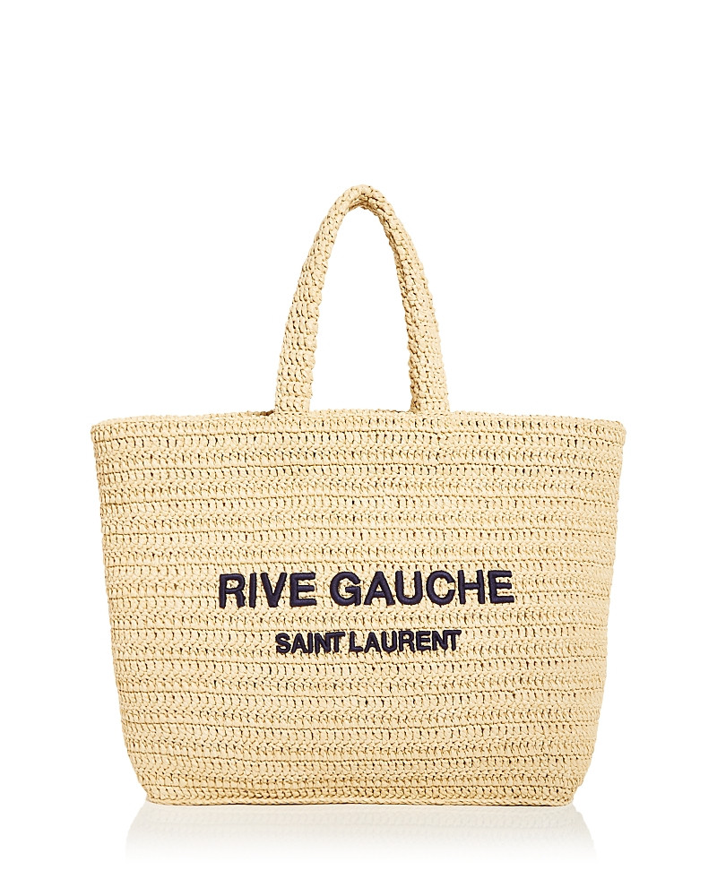 Saint Laurent Rive Gauche Tote in Raffia | Bloomingdale's (US)