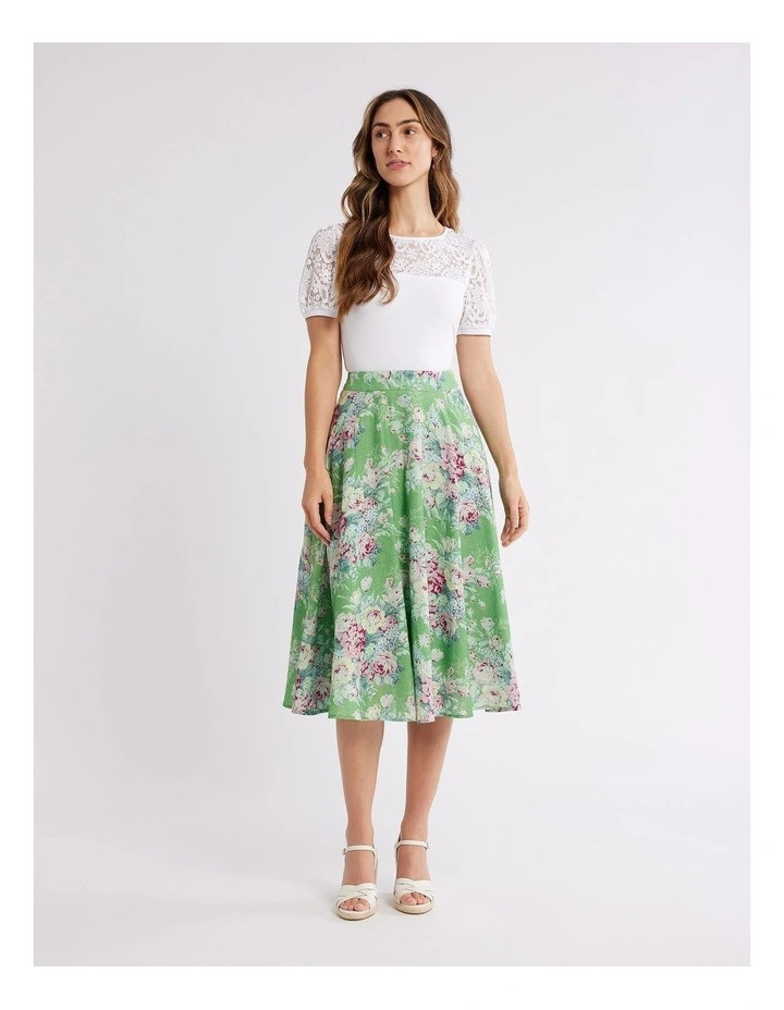 O'Hara Floral Skirt in Green | Myer