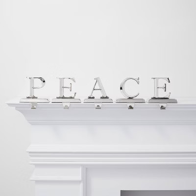 5pk Peace Stocking Holder Silver - Wondershop™ | Target