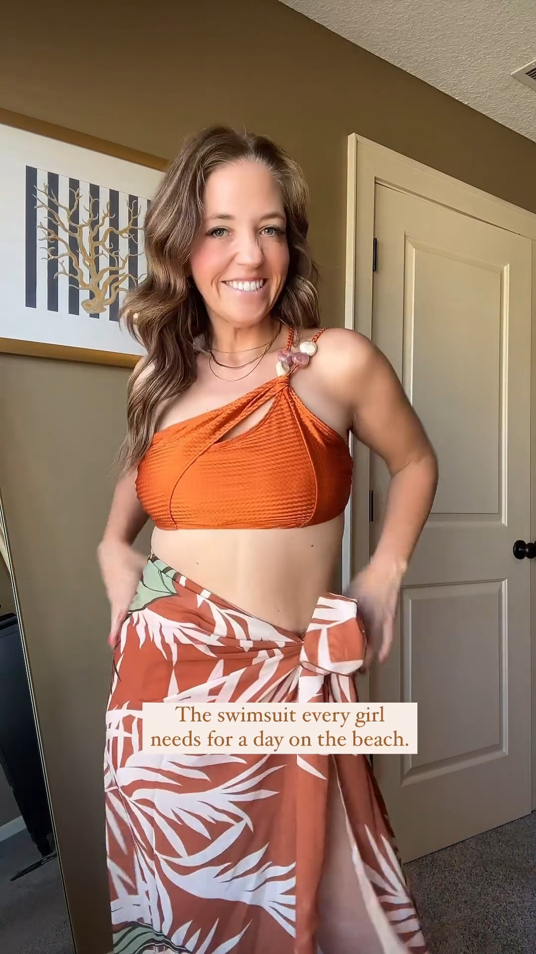 🌊The swimsuit every girl needs for a day at the beach or pool. This is a three piece set and I love all the details, including the stones on straps. 🏝️#swimsuit #beachstyle #poolday #summervibes  

#LTKMidsize #LTKSeasonal #LTKSummerSales