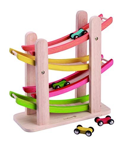 EverEarth Jr. Ramp Racer. Race Track for Toddlers and 4 Wood Cars, Race Car Ramp Set | Amazon (US)