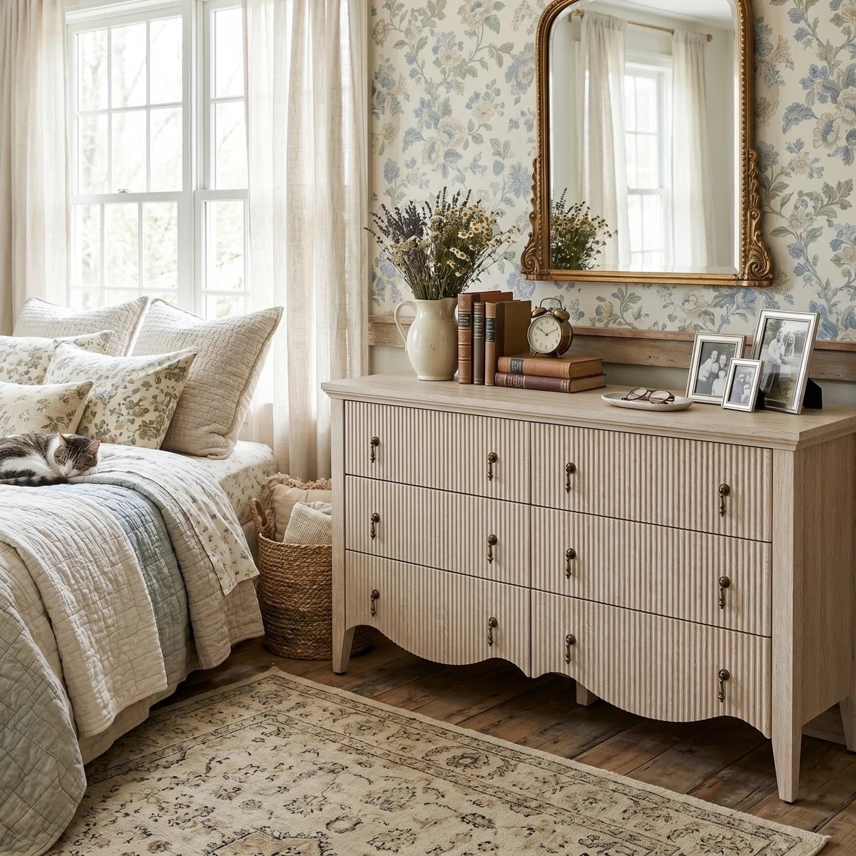 Avenall 6-drawer Double Dresser With Fluted Design, Vintage Wide Chest Of Drawers With Scalloped Base, Organic Modern Storage Cabinet For Bedroom, Nature Oak

#LTKxMadewell #LTKmorningroutine #LTKdayinmylife