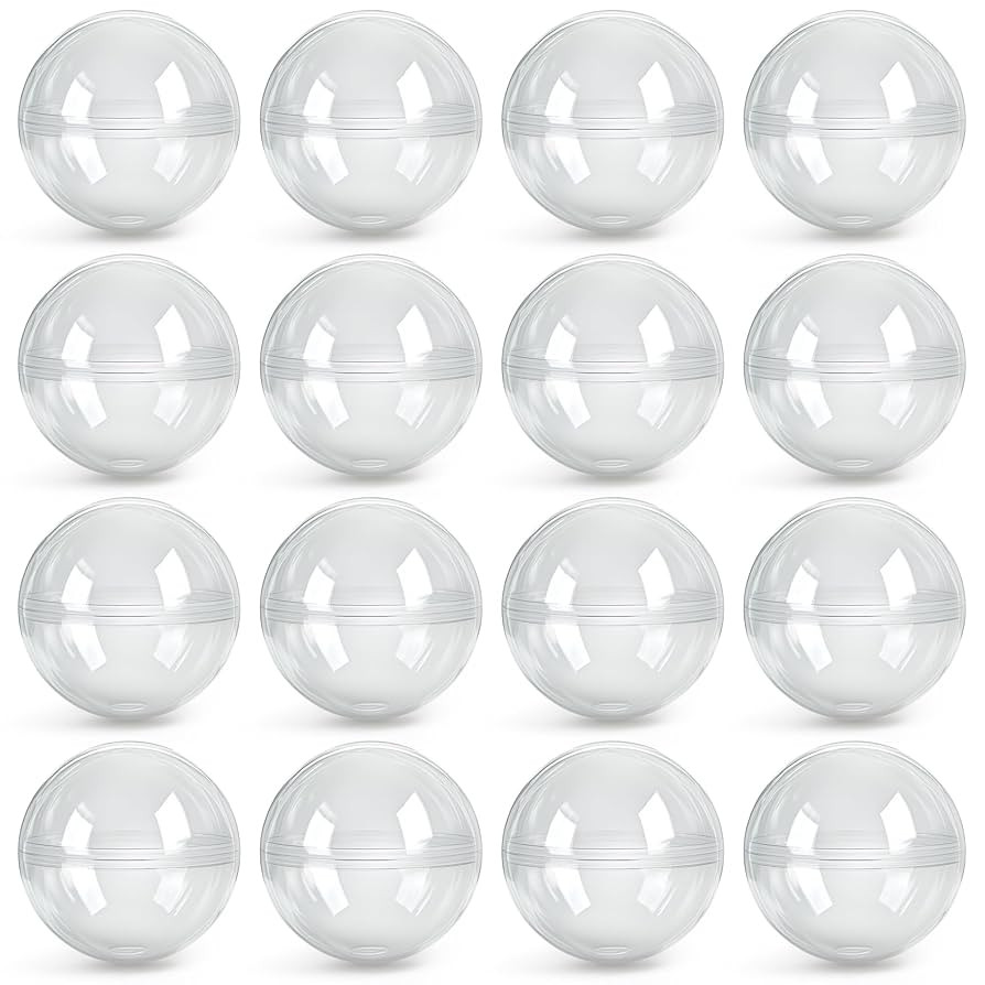Capsule Vending Machine Round 100 pcs 2 inch - Gumball Machine Capsules Bulk Clear Container - Ea... | Amazon (US)