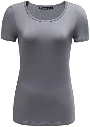 OThread & Co. Women's Short Sleeve T-Shirt Scoop Neck Basic Layer Stretchy Shirts | Amazon (US)