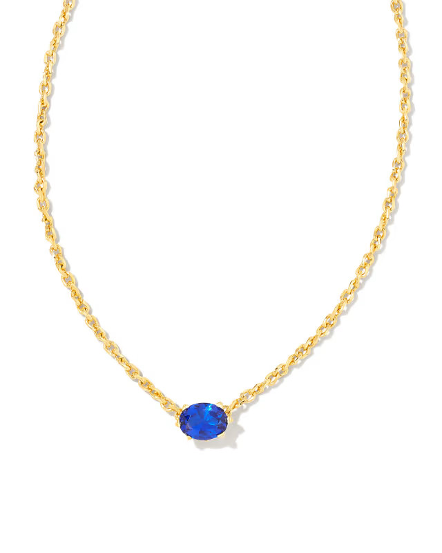 Cailin Gold Pendant Necklace in Blue Crystal | Kendra Scott | Kendra Scott