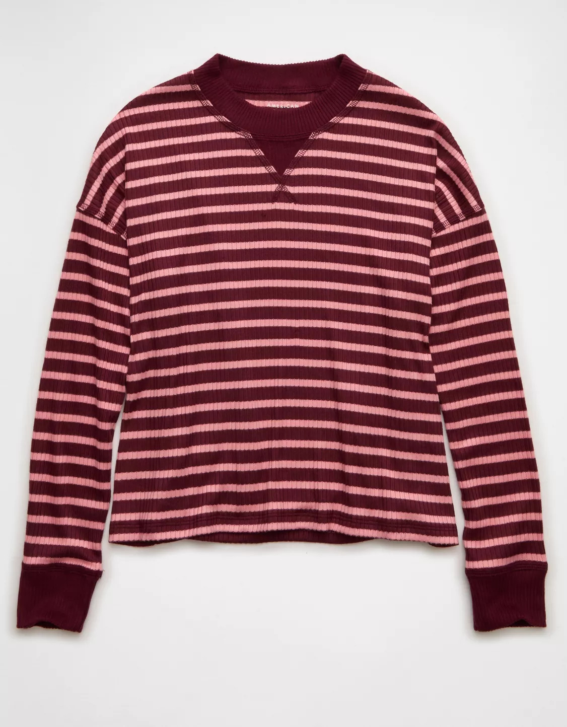 AE Long Sleeve Plush Crew Neck Top | American Eagle Outfitters (US & CA)