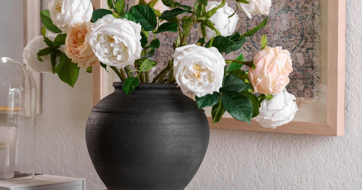 Rustic Black Hand-Made Vase | Magnolia